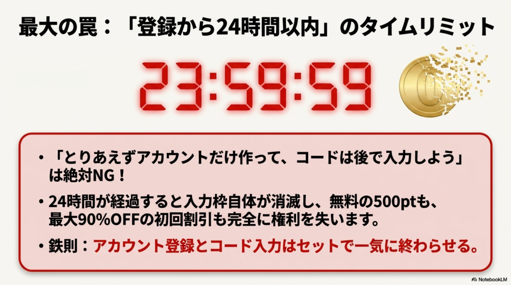 タイムリミットは24時間！もらい損ねリスクに注意