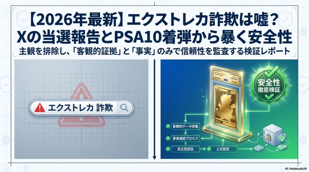 【2026年最新】エクストレカ詐欺は嘘？Xの当選報告とPSA10着弾から暴く安全性