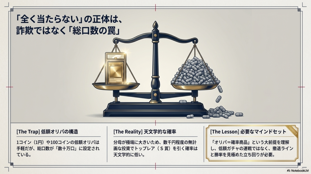 全く当たらないって本当？総口数と確率が引き起こす罠