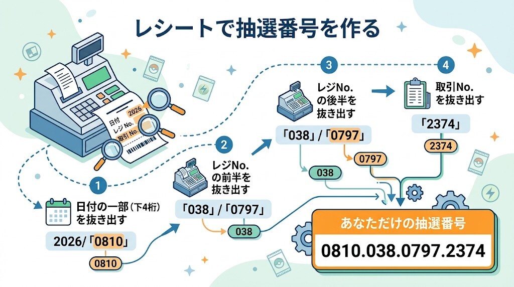 【図解】「日付・レジNo・取引No」の数字を自分で組み合わせる独自システムを徹底解説をわかりやすく図解