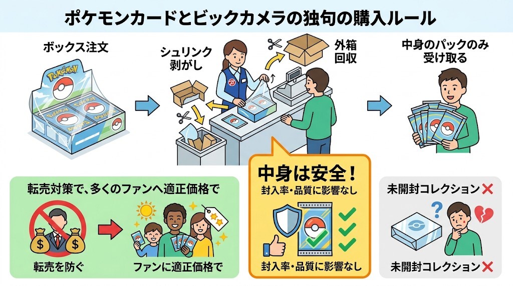 シュリンク（外装フィルム）強制剥がし＆外箱回収の同意ルールと中身への影響をわかりやすく図解