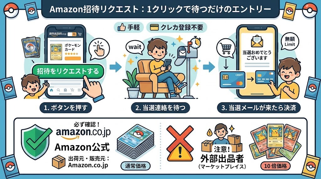 Amazon招待リクエスト（ボタンを1クリックして待つだけの王道エントリー）をわかりやすく図解